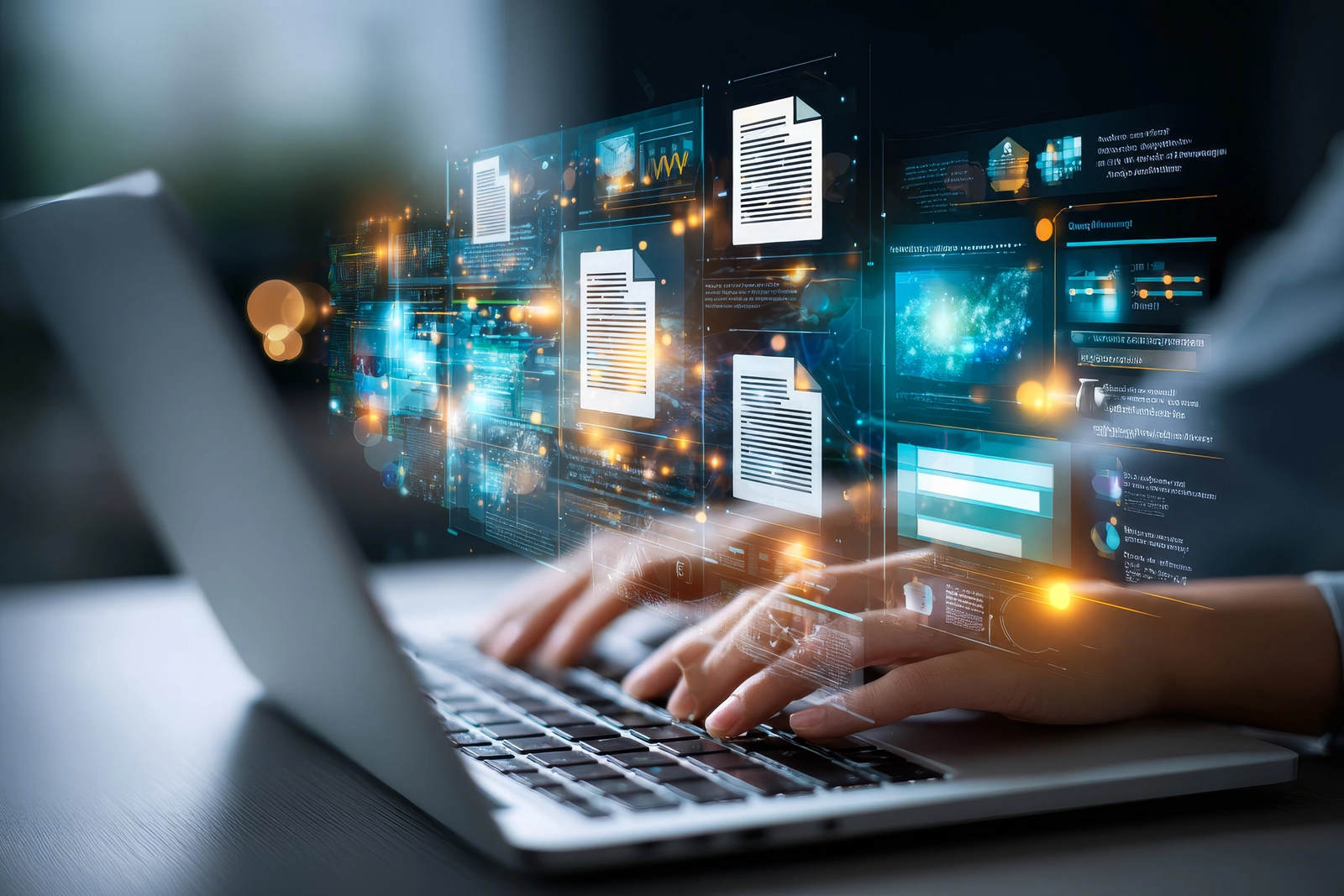 Ilustração de pessoas trabalhando em computadores